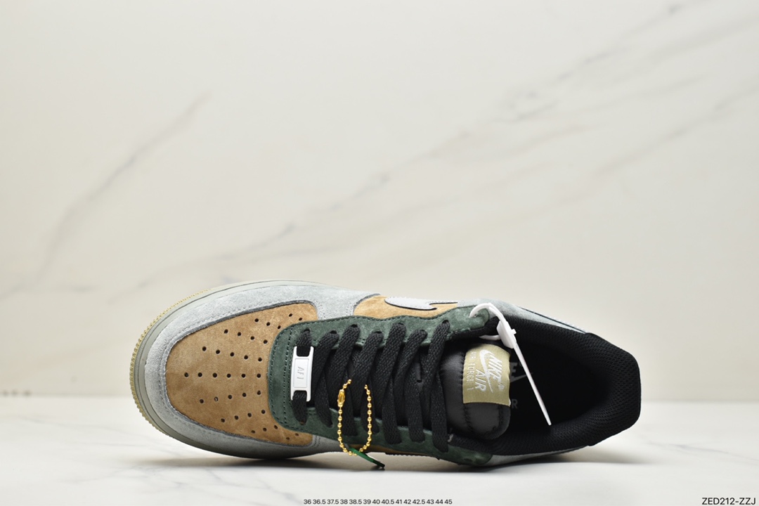 260 Nike Air Force 1'07 Low ”Christmas”空军一号低帮“麂皮棕墨绿3M钩子”CQ5059-101