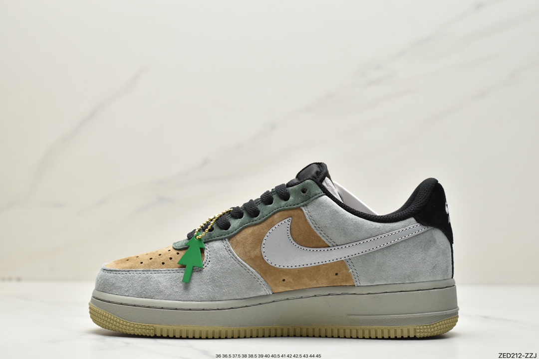 260 Nike Air Force 1'07 Low ”Christmas”空军一号低帮“麂皮棕墨绿3M钩子”CQ5059-101