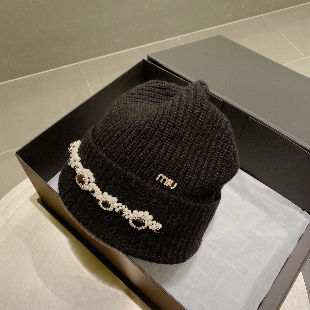 Replica AAA+ Designer
 MiuMiu Hats Knitted Hat Black Knitting Fall/Winter Collection
