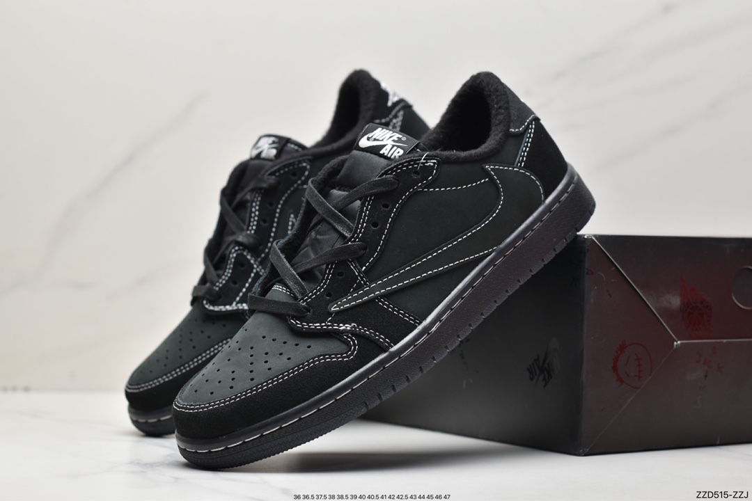 250 Travis Scott x Air Jordan 1 Low OG TS ” Black/Phantom ” 黑武士5.0倒钩篮球鞋 DM7866-001