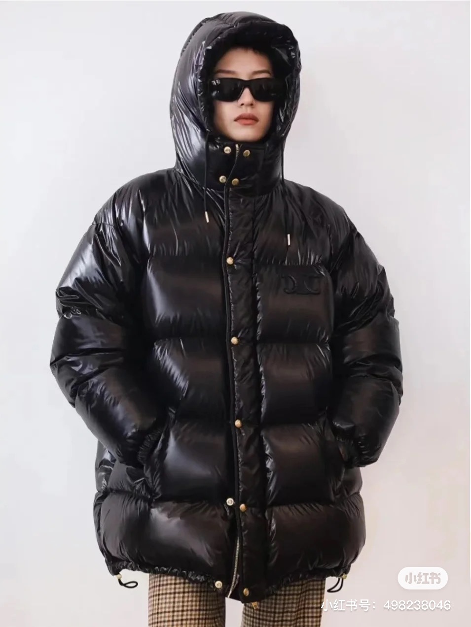 2022Celine 2022FW亮面款经典凯旋门羽绒服