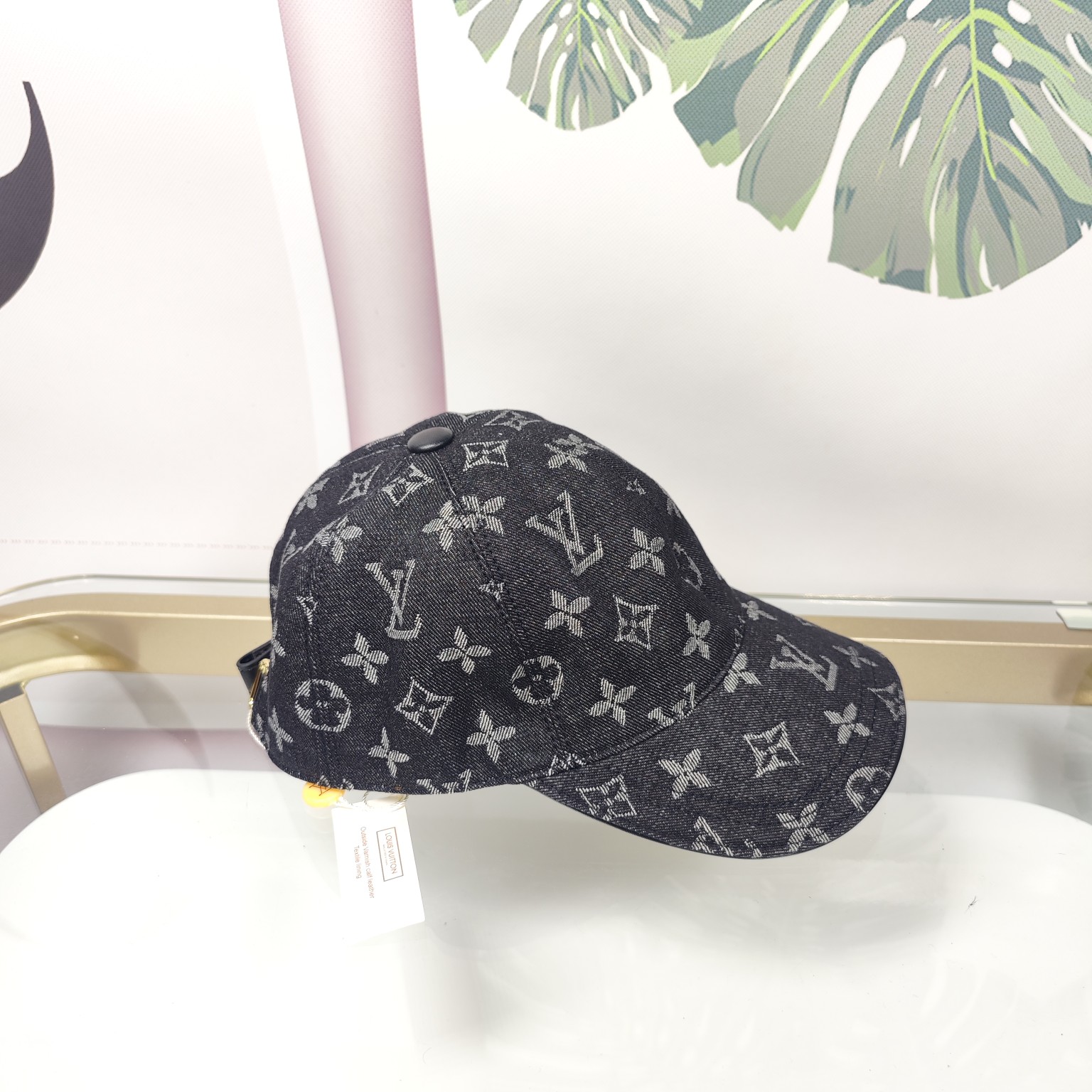 Denim Embroidered Baseball Cap - Denim Texture Denim embroidered baseball cap denim texture