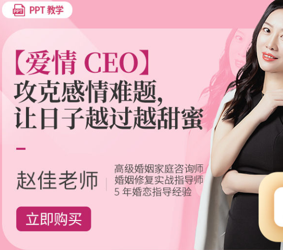 【22[红包]·S2245【爱情CEO】攻克感情难题，让日子越过越甜蜜【赵佳ppt视频课】】