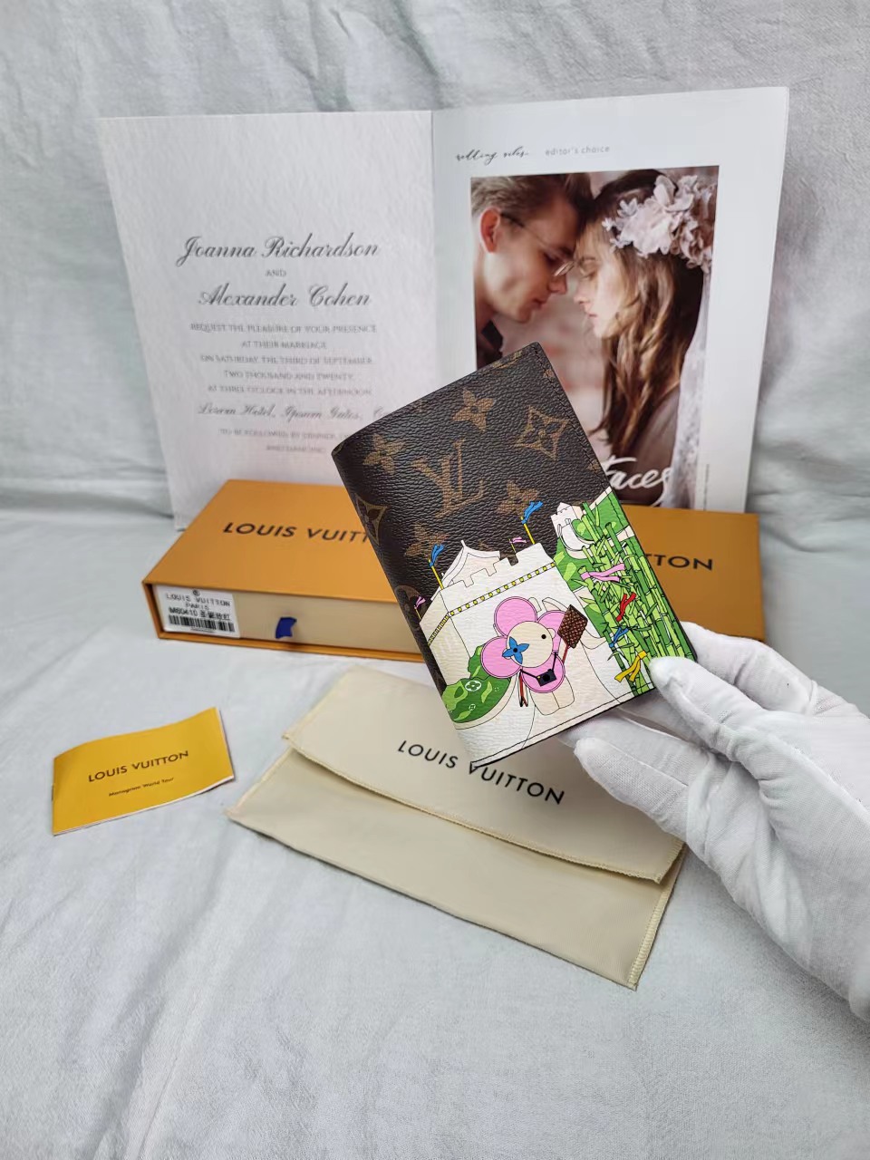 Passport holder in use