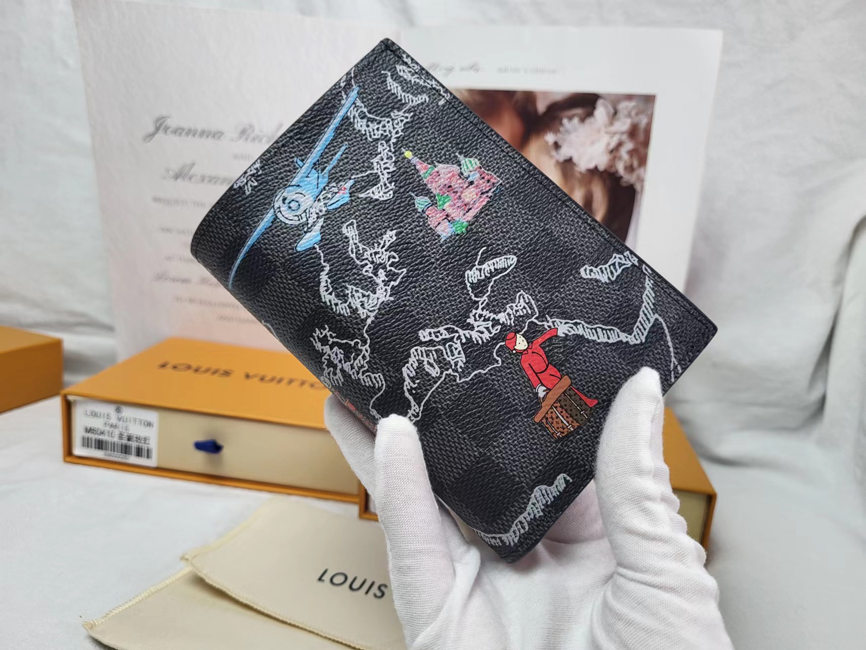 Close up of the leather passport cover texture