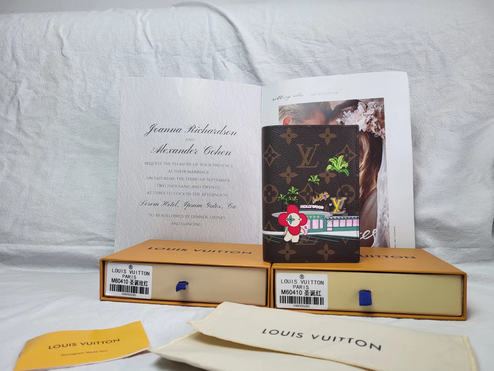 Classic Passport Holder - Open View Open view of classic passport holder showing interior compartments