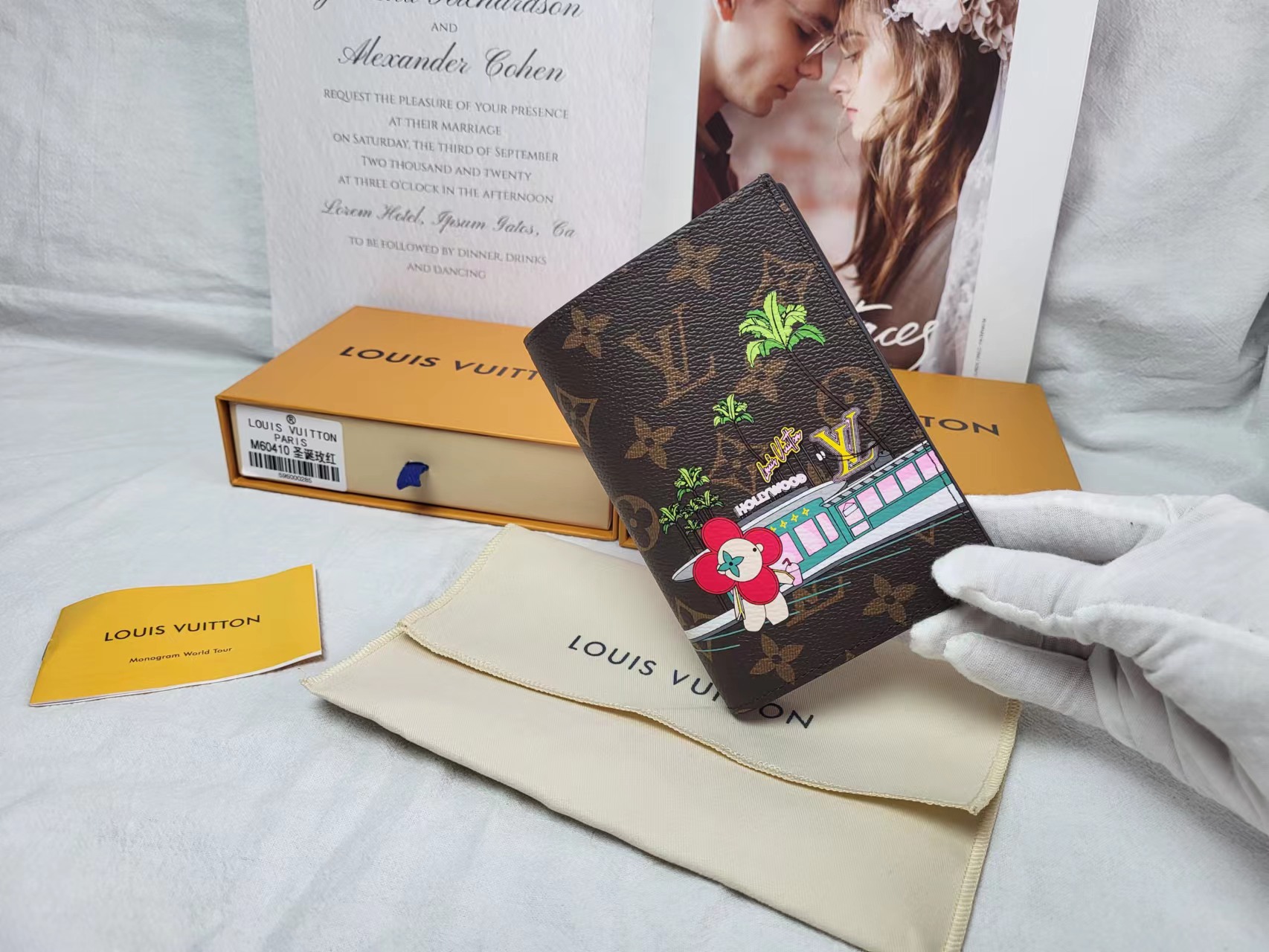 Side view of the leather passport holder