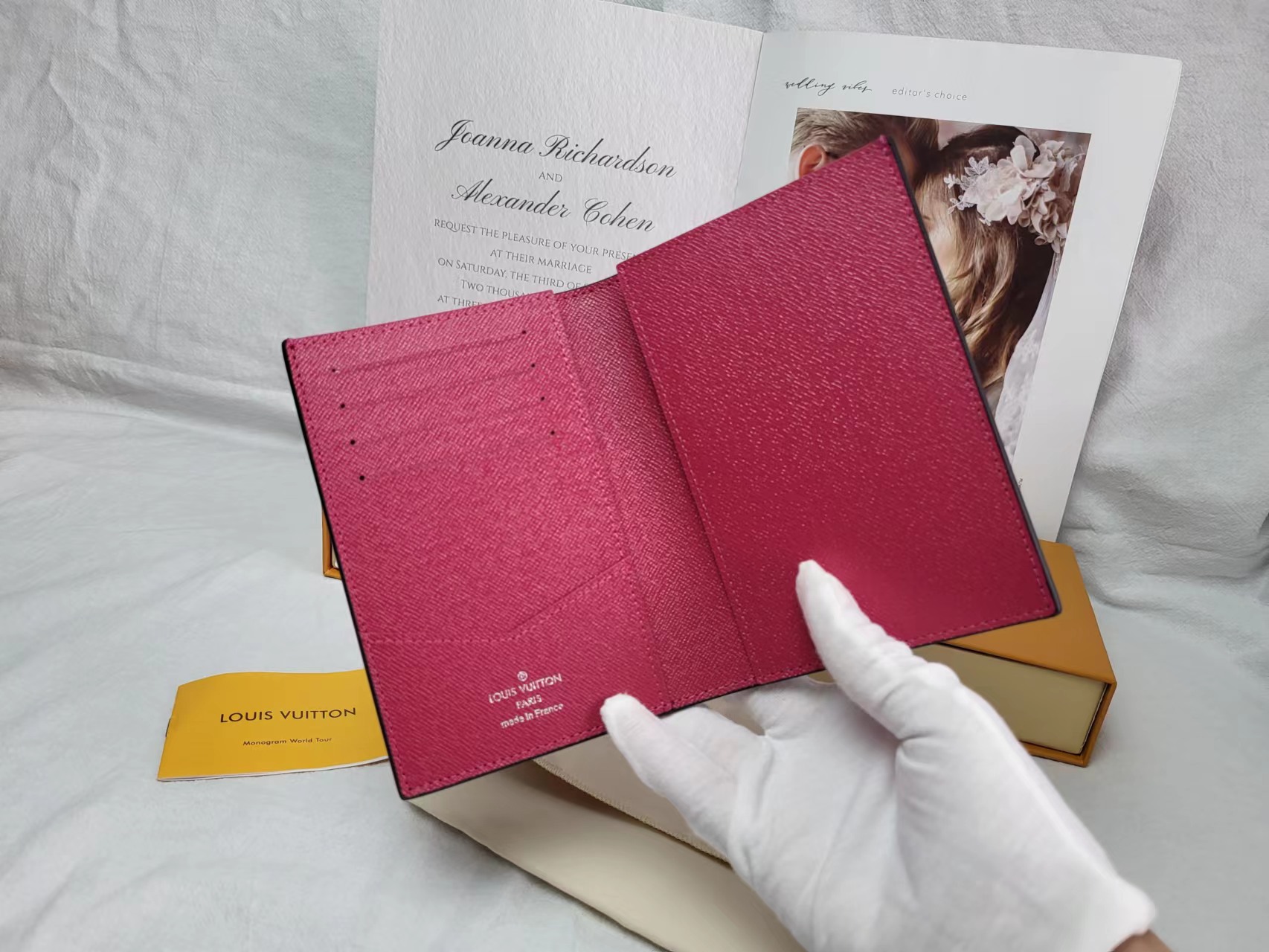 Passport holder with a passport inside