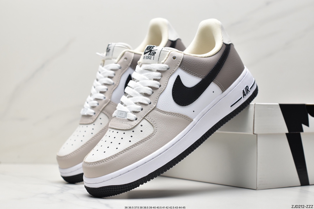 240 Nike Air Force 1 Low ’07 白棕配色 空军一号低帮休闲板鞋 JO8969-785