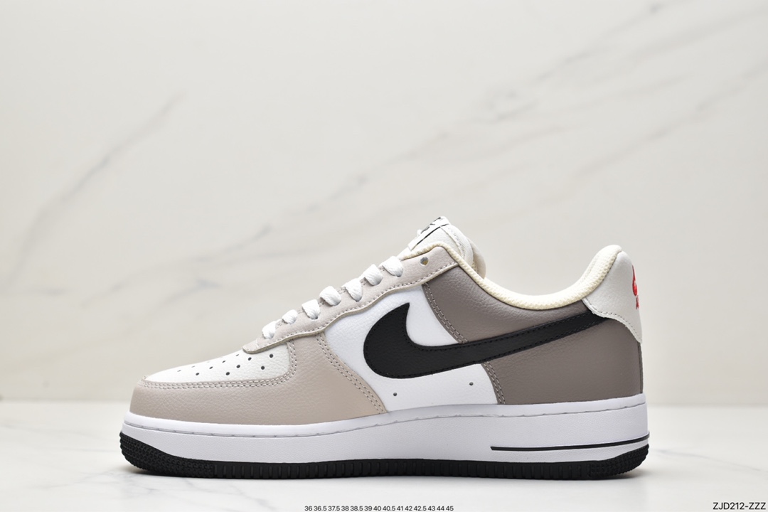 240 Nike Air Force 1 Low ’07 白棕配色 空军一号低帮休闲板鞋 JO8969-785
