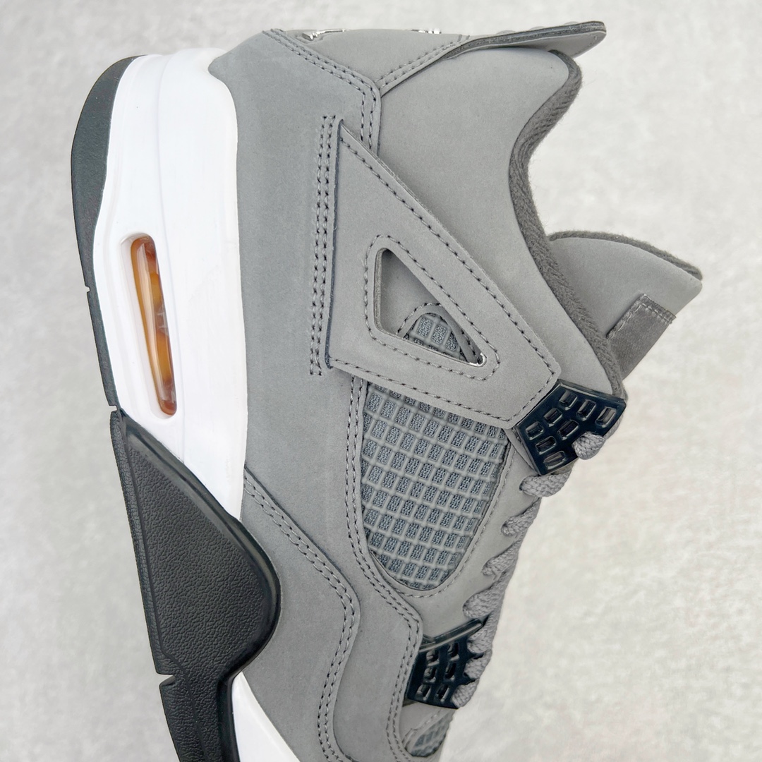 图片[6]-零售💰250 ＃GX/绿X 纯原福利‼Air Jordan AJ4 Retro \”Cool Grey\” 老鼠灰 货号：308497-007 圈内最强四代 耗时半年巨作 全套原纸板楦头开发 原厂特供皮料加持 确保原汁原味 完美呈现四代版型 一比一鞋头弧度高度鞋身弧度 数据细节工艺流程均保持原鞋一致 原厂TPU网格鞋带扣 正确内里网布 菱角分明不变形无多余毛边 柔软性质感一致于原鞋 市场唯一原厂鞋扣模具 背面可见隐藏注塑口 原厂织唛标 原厂飞人电绣工艺 尾指中部跳三针 独家绑鞋带手法 印刷中底布 四线拉帮 米色美纹纸贴合固定 进口港宝加持 后跟自然饱满 全鞋荧光划线卡点 追求极致完美 每一双都是工艺品 多重QC质检 超越公司货的品控标准 实实在在的免检产品 尺码：40 40.5 41 42 42.5 43 44 44.5 45 45.5 46 47.5 48.5 编码：by2936050-运动鞋