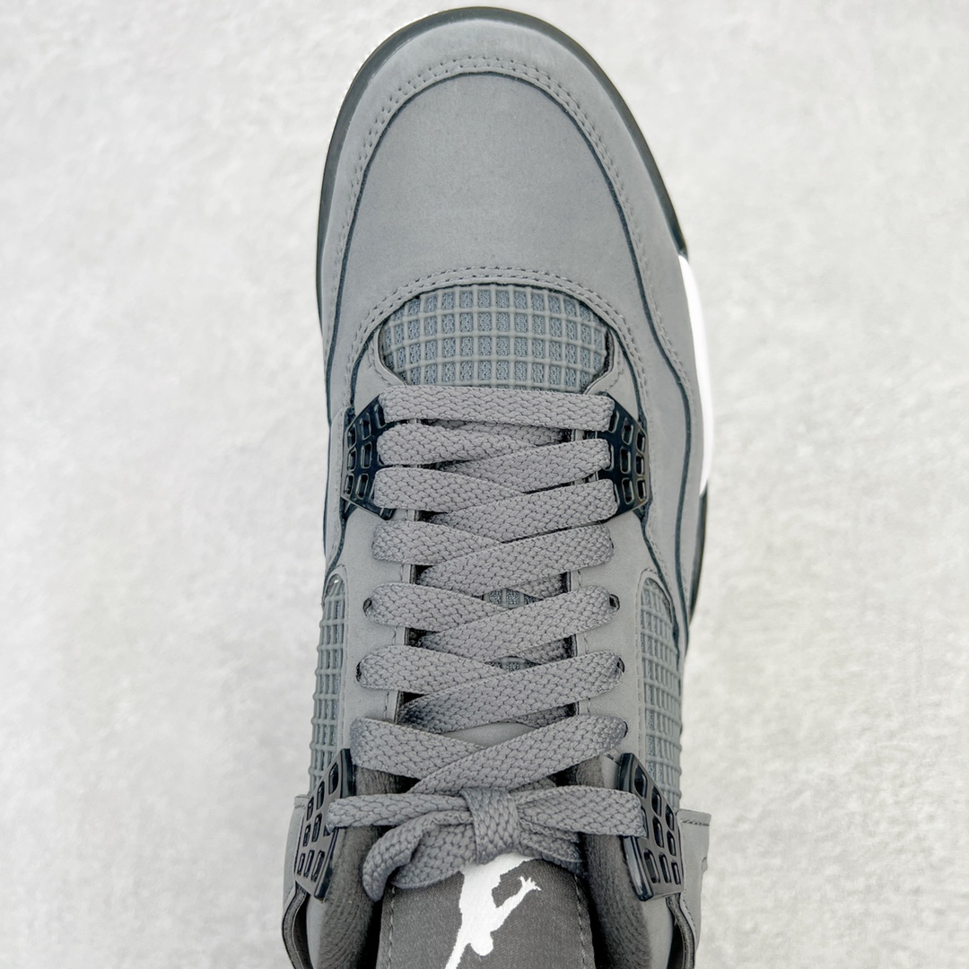 图片[4]-零售💰250 ＃GX/绿X 纯原福利‼Air Jordan AJ4 Retro \”Cool Grey\” 老鼠灰 货号：308497-007 圈内最强四代 耗时半年巨作 全套原纸板楦头开发 原厂特供皮料加持 确保原汁原味 完美呈现四代版型 一比一鞋头弧度高度鞋身弧度 数据细节工艺流程均保持原鞋一致 原厂TPU网格鞋带扣 正确内里网布 菱角分明不变形无多余毛边 柔软性质感一致于原鞋 市场唯一原厂鞋扣模具 背面可见隐藏注塑口 原厂织唛标 原厂飞人电绣工艺 尾指中部跳三针 独家绑鞋带手法 印刷中底布 四线拉帮 米色美纹纸贴合固定 进口港宝加持 后跟自然饱满 全鞋荧光划线卡点 追求极致完美 每一双都是工艺品 多重QC质检 超越公司货的品控标准 实实在在的免检产品 尺码：40 40.5 41 42 42.5 43 44 44.5 45 45.5 46 47.5 48.5 编码：by2936050-运动鞋