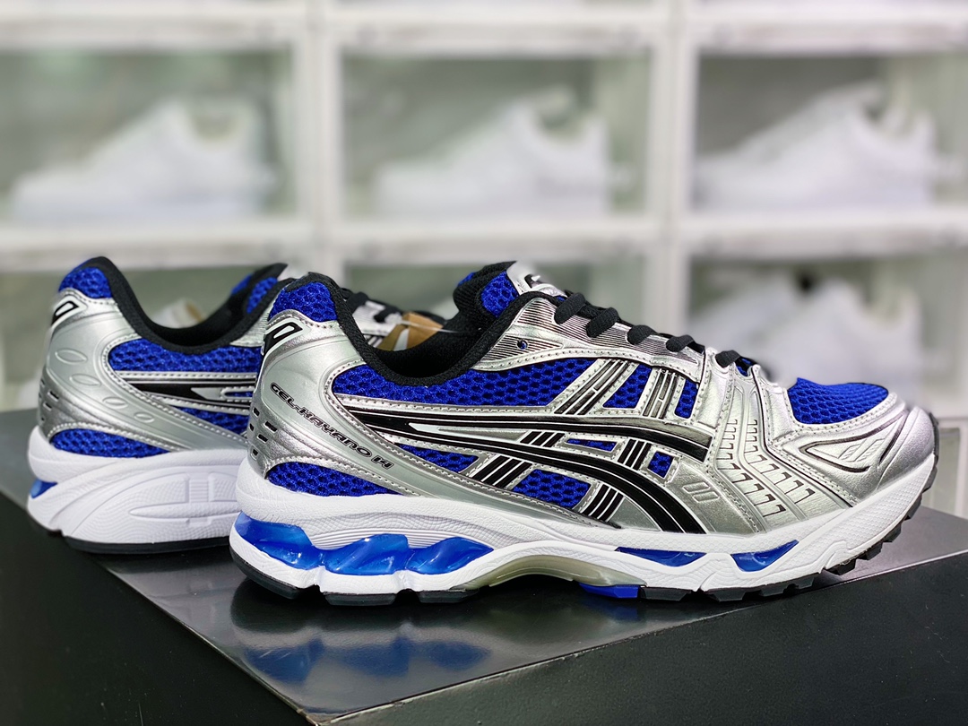 220 亚瑟士/ASICS GEL - KAYANO 14 系列轻量缓震休闲运动跑步鞋“银黑白蓝”1201A019-751