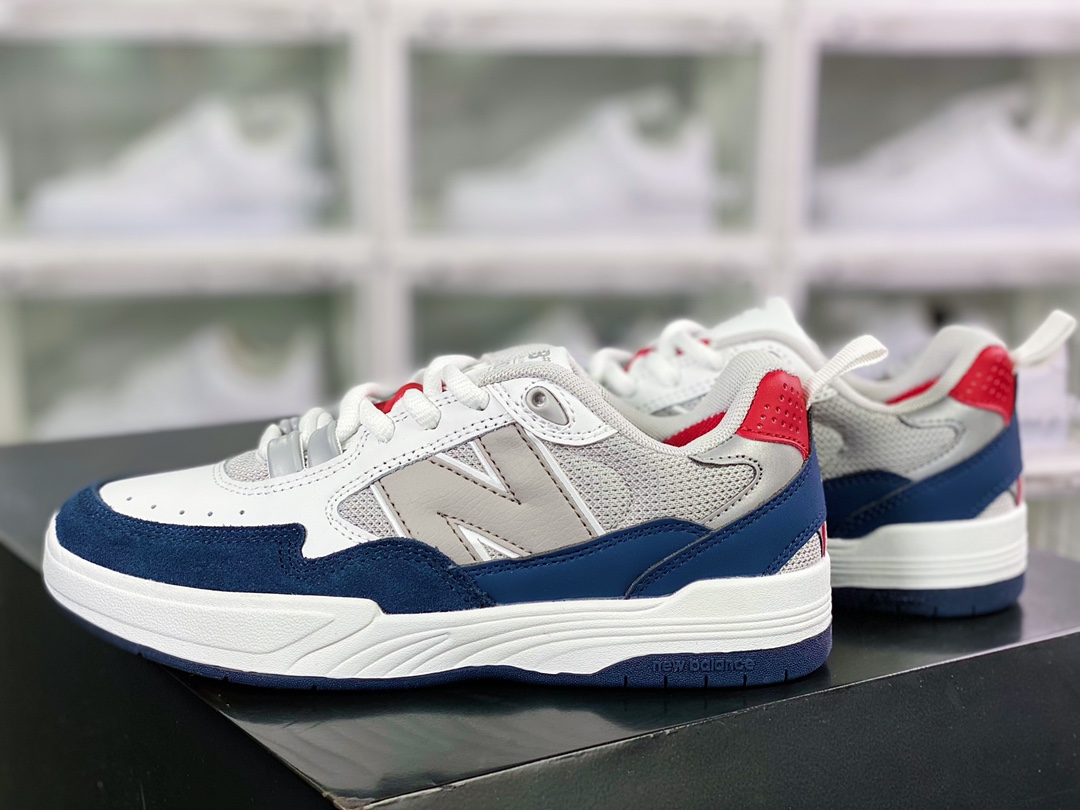 NB NM808WRB series low-top classic retro casual sports basketball shoes ”leather white rice gray blue”