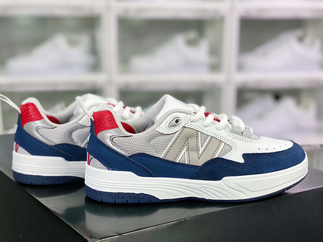 NB NM808WRB series low-top classic retro casual sports basketball shoes ”leather white rice gray blue”