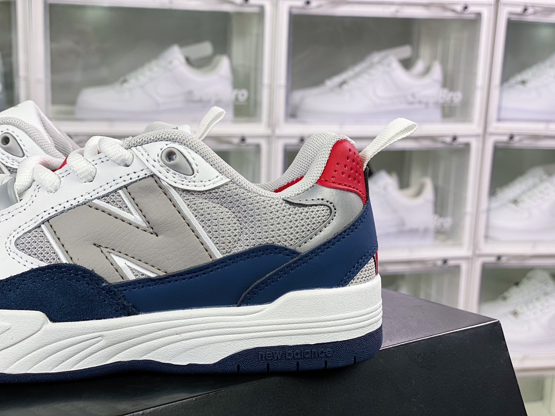 NB NM808WRB series low-top classic retro casual sports basketball shoes ”leather white rice gray blue”