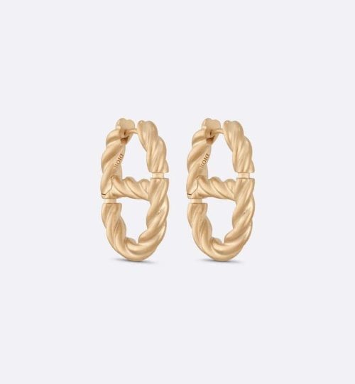 Dior CD Navy Earrings Gold Finish Metal CD Signature - Classic & Simplistic 1 Dior CD Navy Earrings Gold Finish Metal CD Signature - Classic & Simplistic