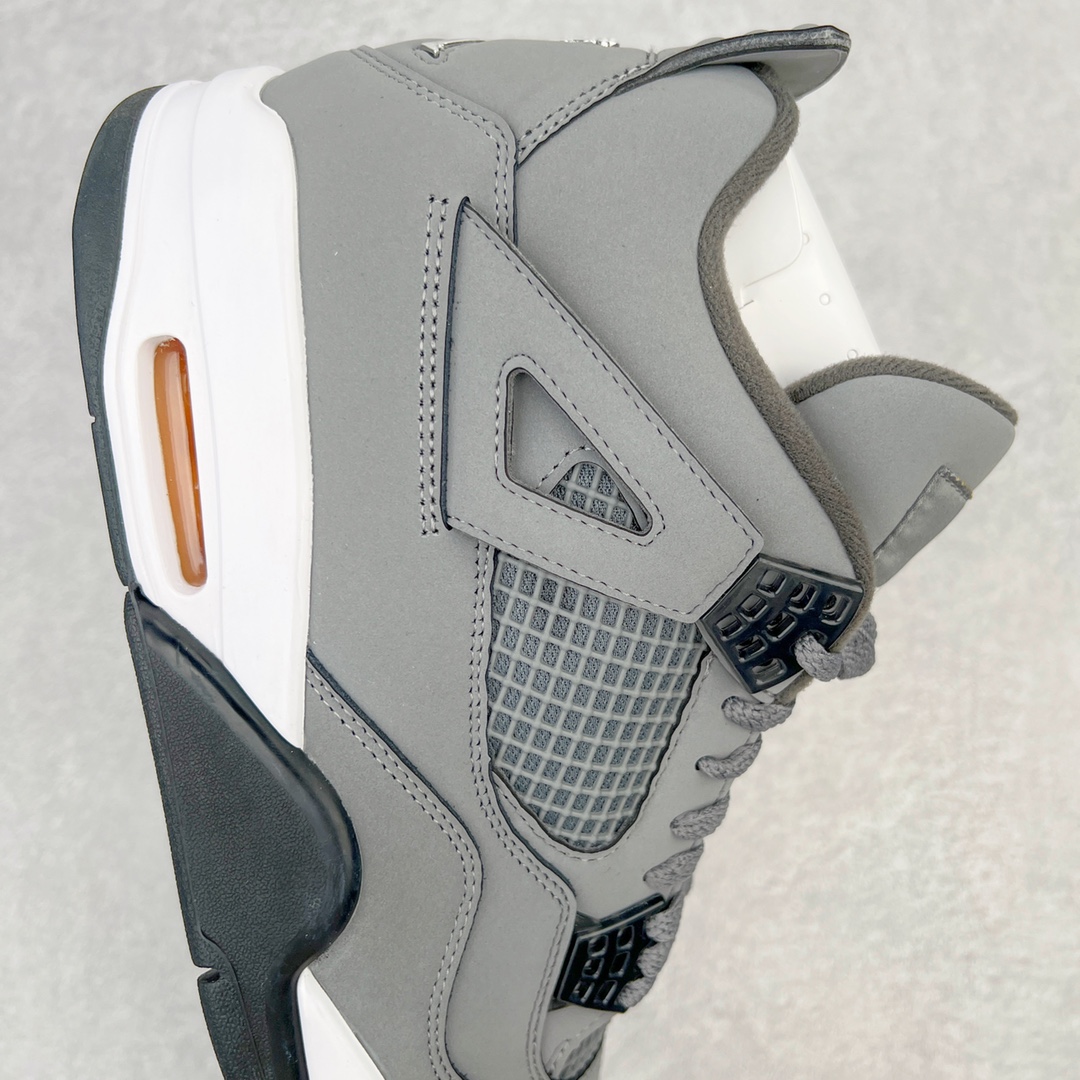 图片[6]-零售💰260 ＃KZ神版福利回馈‼Air Jordan AJ4 Retro \”Cool Grey\” 老鼠灰 酷灰 货号：308497-007 独家外贸特供尺码含 45.5 49.5 50.5 国内外口碑最好最推荐的产品 市场中端王者 亲自操刀耗时半年巨作 全套原纸板楦头开发 确保原汁原味 完美呈现四代版型 一比一鞋头弧度高度鞋身弧度 此版本只针对中端市场 皮料材质有所更替 其他数据细节工艺流程均保持一致 绝不口嗨 细节品控鞋型随意秒杀市面3XX 4XX 原厂TPU网格鞋带扣 正确内里网布 菱角分明不变形无多余毛边 柔软性质感一致于原鞋 市场唯一原厂鞋扣模具 背面可见隐藏注塑口 原厂织唛标 原厂飞人电绣工艺 尾指中部跳三针 独家绑鞋带手法 印刷中底布 四线拉帮 米色美纹纸贴合固定 进口港宝加持 后跟自然饱满 全鞋荧光划线卡点 追求极致完美 每一双都是工艺品 多重QC质检 超越公司货的品控标准 实实在在的免检产品 尺码：40 40.5 41 42 42.5 43 44 44.5 45 45.5 46 47.5 48.5 49.5 50.5 编码：by2936060-运动鞋