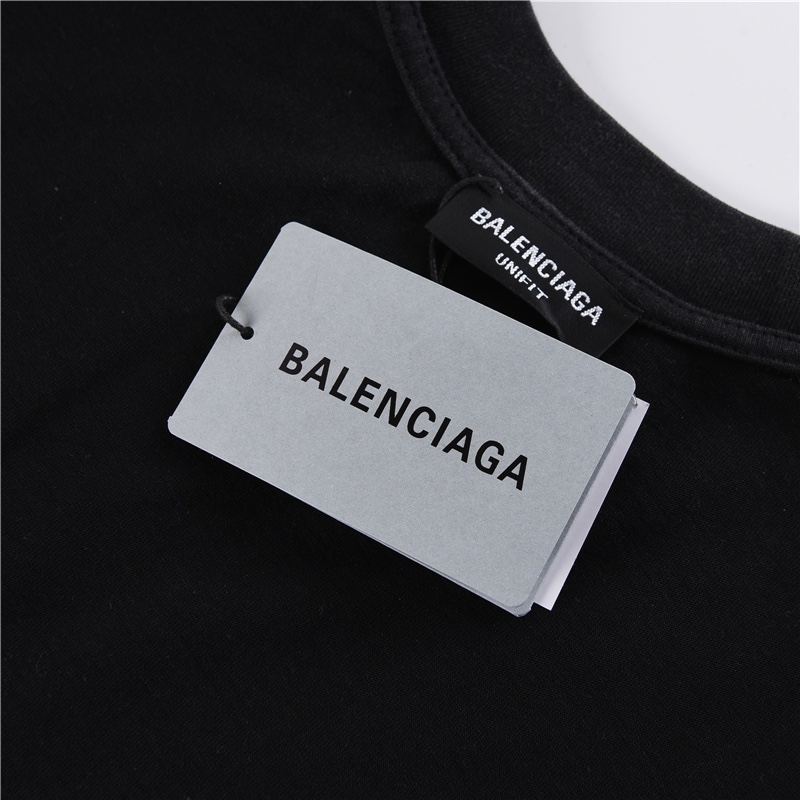 Balenciaga/巴黎世家 22fw 水洗刺绣拼接圆领卫衣