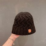 Loewe Hats Bucket Hat Knitted Hat Black Knitting Fall/Winter Collection
