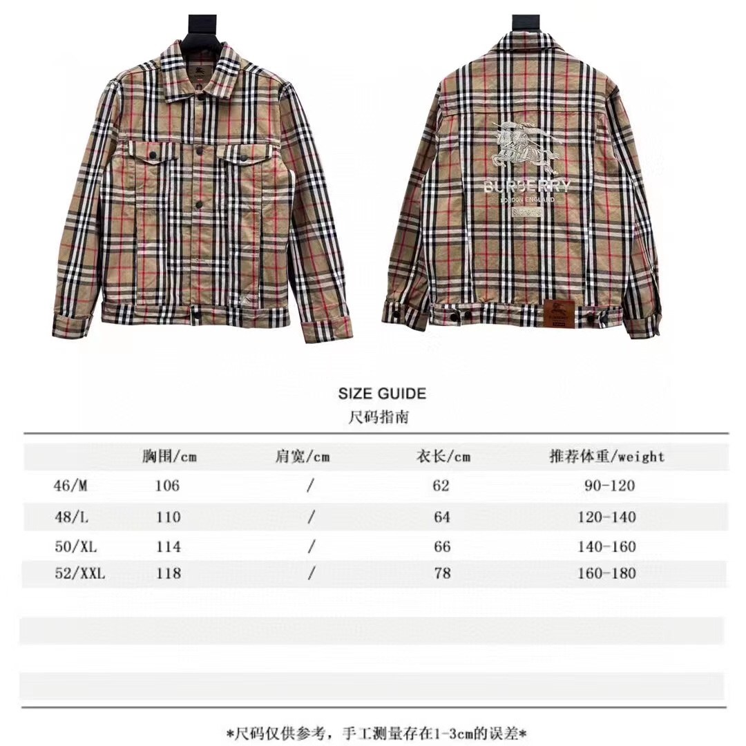 BBR×Supreme 22FW联名格纹牛仔外套