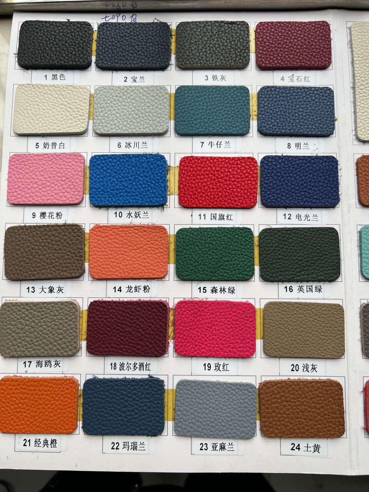 Carta de colores personalizada de Hermès piel TOGO