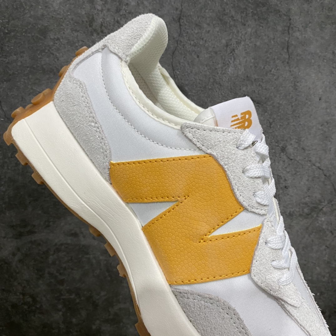 New Balance NB327 series retro sports shoes white and yellow WS327BY