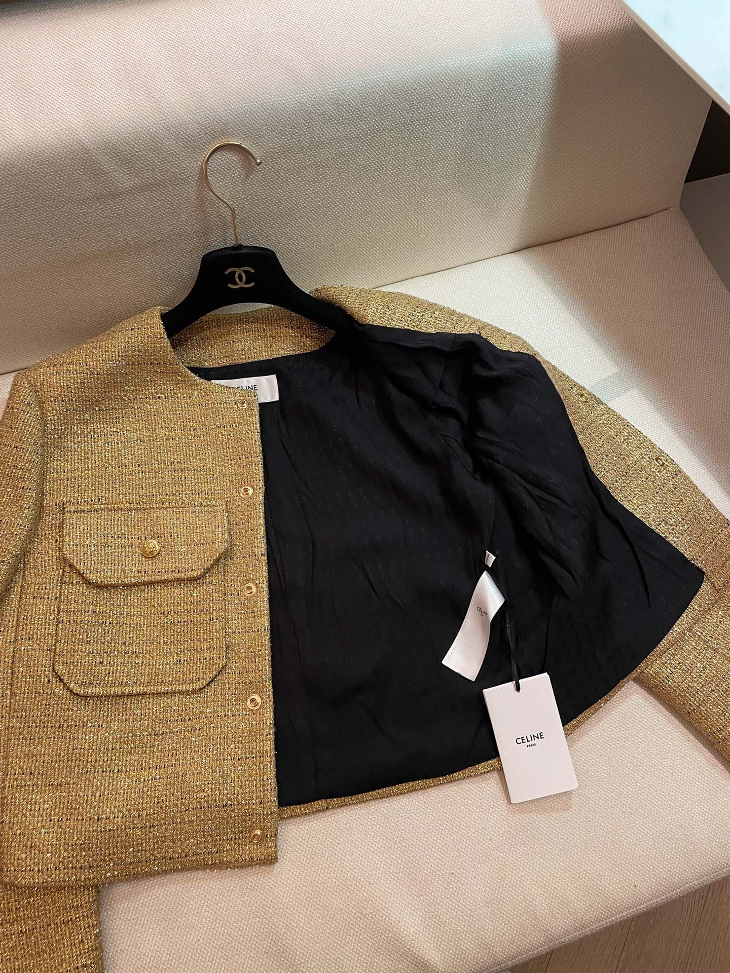 2022CELINE22新款千金金色高级感外套