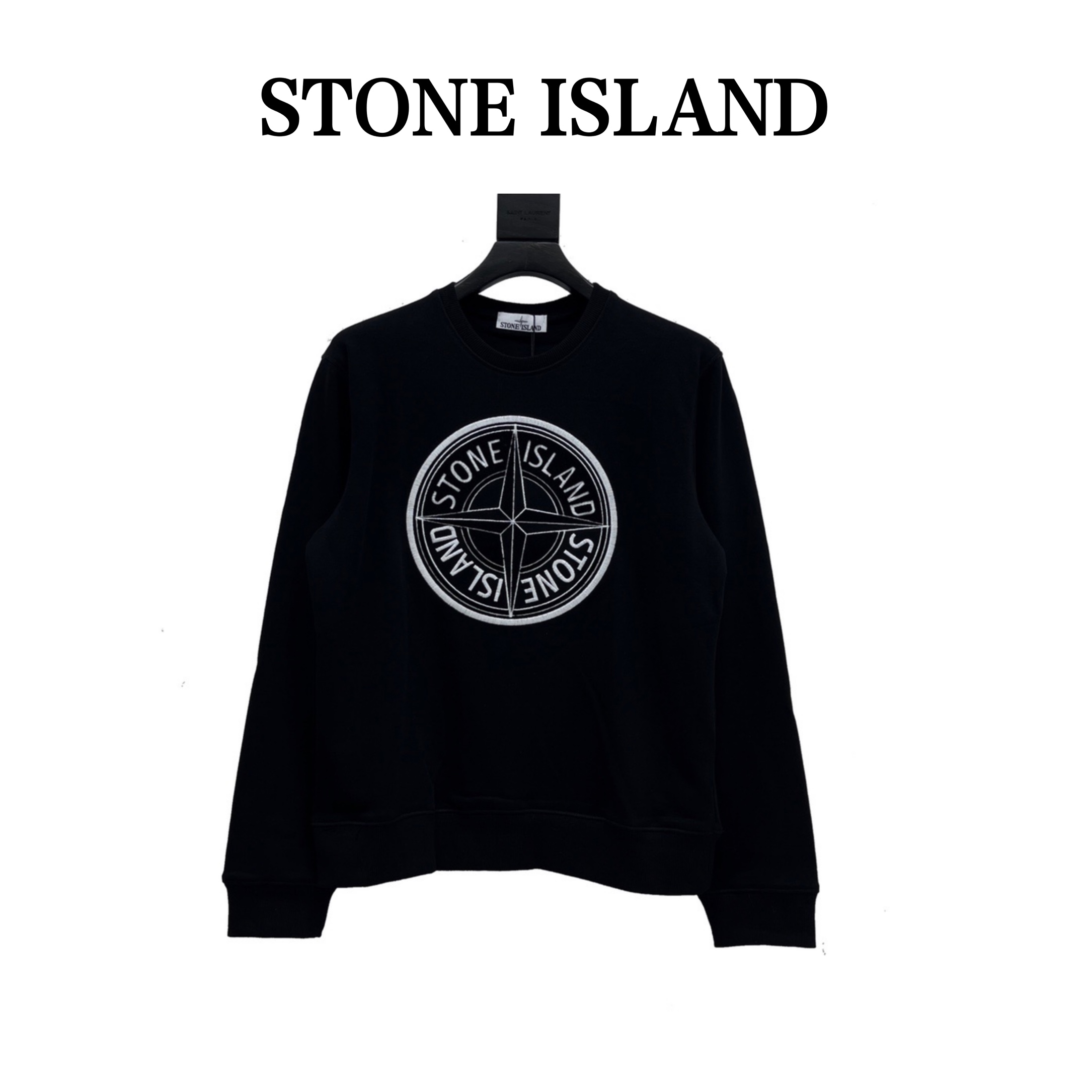 240 STONE ISLAND/石头岛 22FW胸前罗盘刺绣圆领卫衣