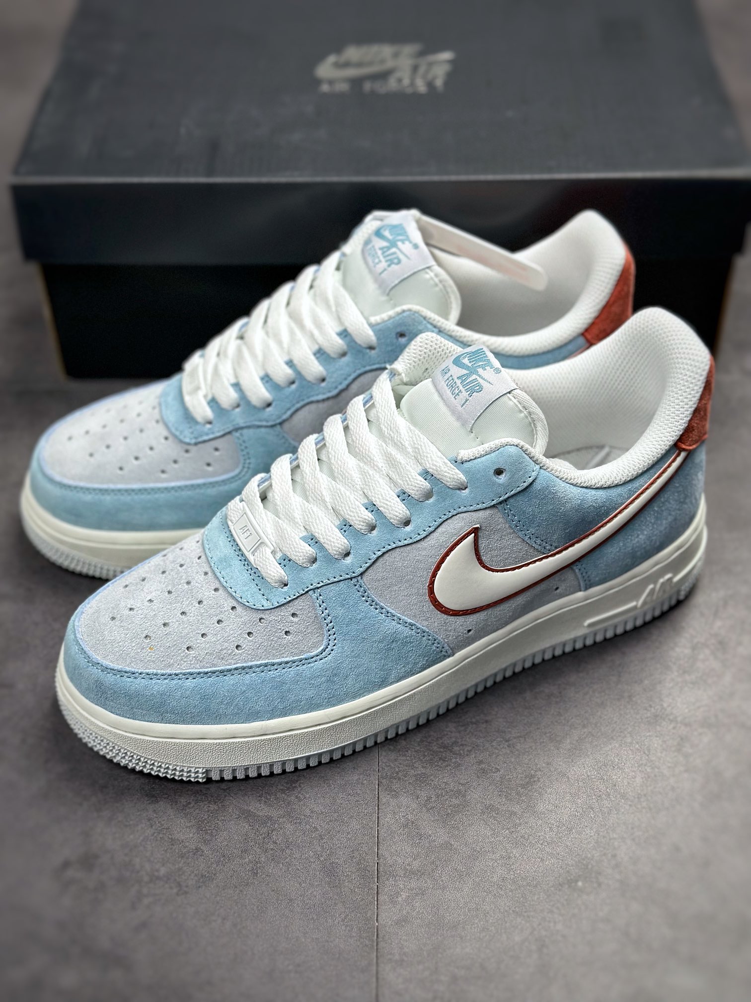 Nike Air Force 1 Low 07 Gray Blue Red Suede LZ6699-521-Top High Quatity Cheap Sneakers Fashion Clothing Clothes Bags handbags Shoes of all Brand wholesale With The best Quality And Beautiful Price from China Factory Chinese suppliers wholesaler seller Nike Air Force 1 Low 07 Gray Blue Red Suede LZ6699-521