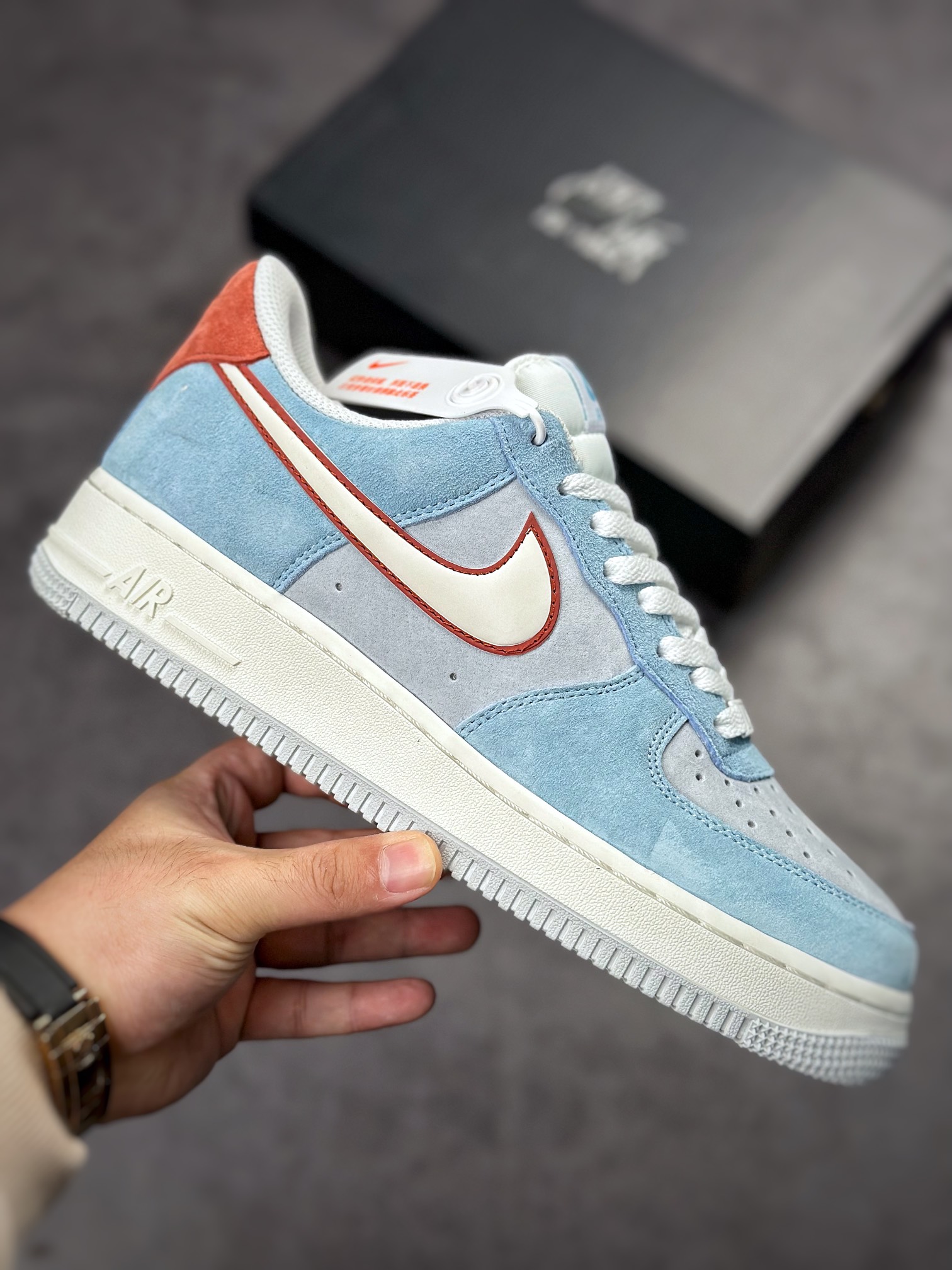 Nike Air Force 1 Low 07 Gray Blue Red Suede LZ6699-521-Top High Quatity Cheap Sneakers Fashion Clothing Clothes Bags handbags Shoes of all Brand wholesale With The best Quality And Beautiful Price from China Factory Chinese suppliers wholesaler seller Nike Air Force 1 Low 07 Gray Blue Red Suede LZ6699-521