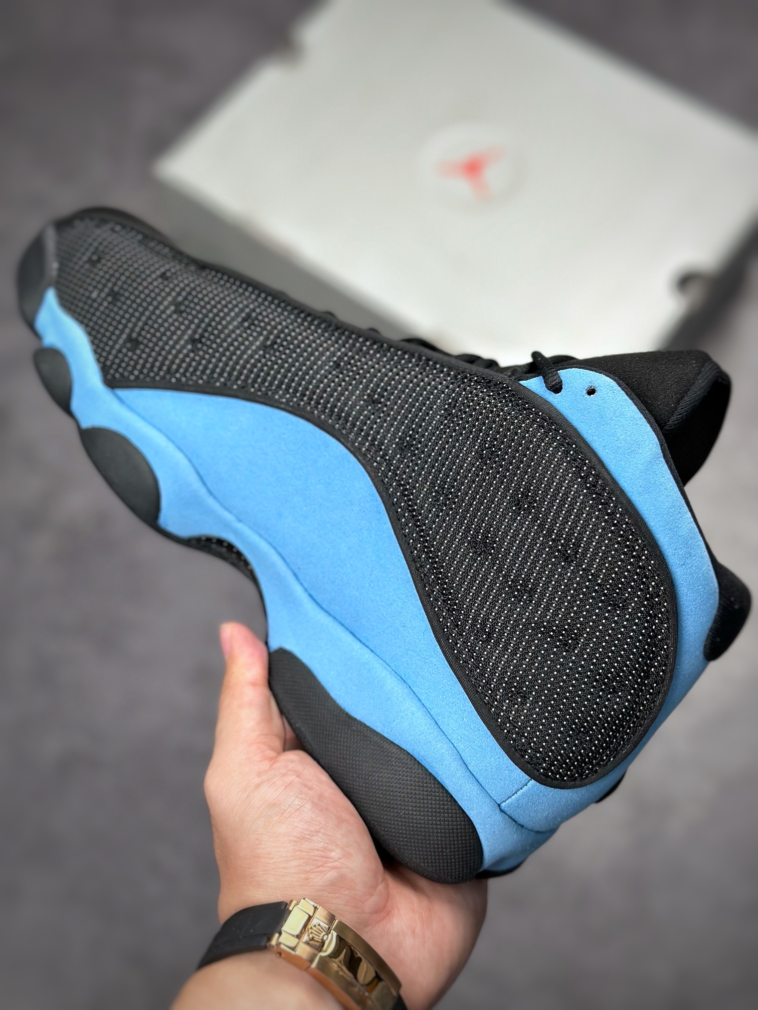 Pure original 3D real cat's eye Dongguan factory produced Air Jordan 13 AJ13 ”University Blue” big snow blue DJ5982-041