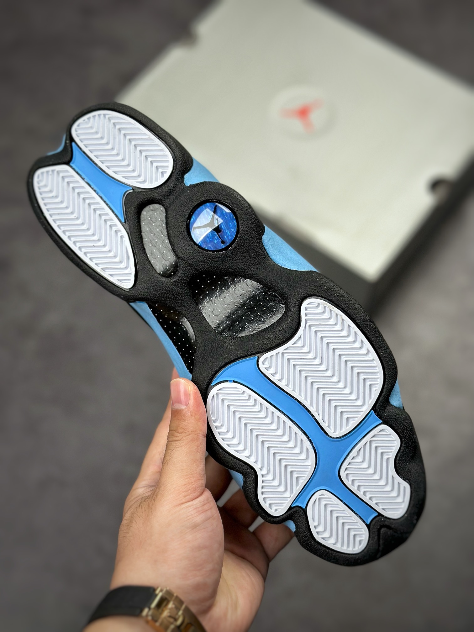 Pure original 3D real cat's eye Dongguan factory produced Air Jordan 13 AJ13 ”University Blue” big snow blue DJ5982-041