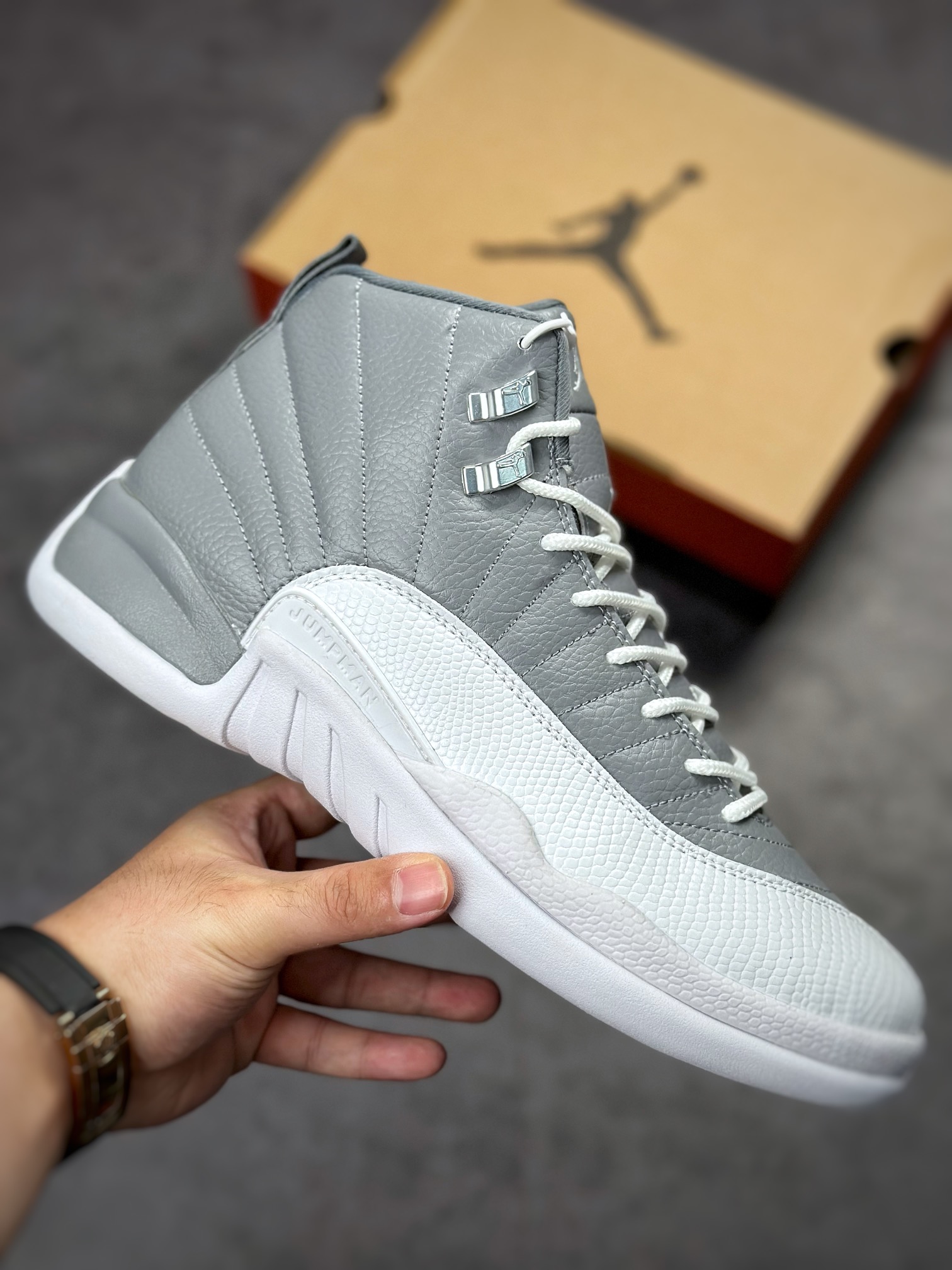 Pure original factory produced Air Jordan 12 ”Stealth” gray CT8013-015