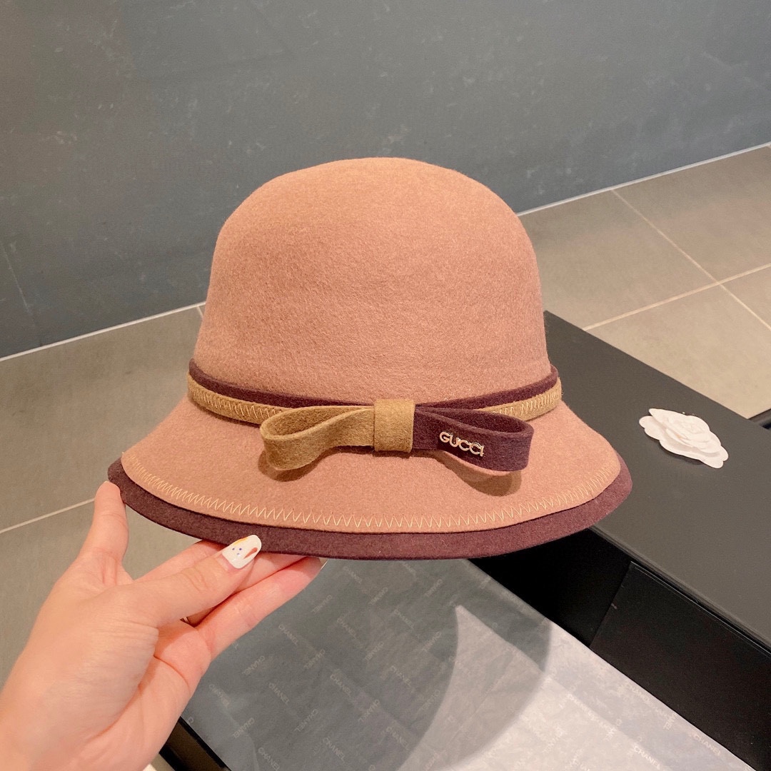 Gucci Luxury
 Hats Bucket Hat Straw Hat Buy 1:1
 Wool Fall/Winter Collection Fashion