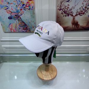 Prada Store Hats Baseball Cap Canvas Cowhide
