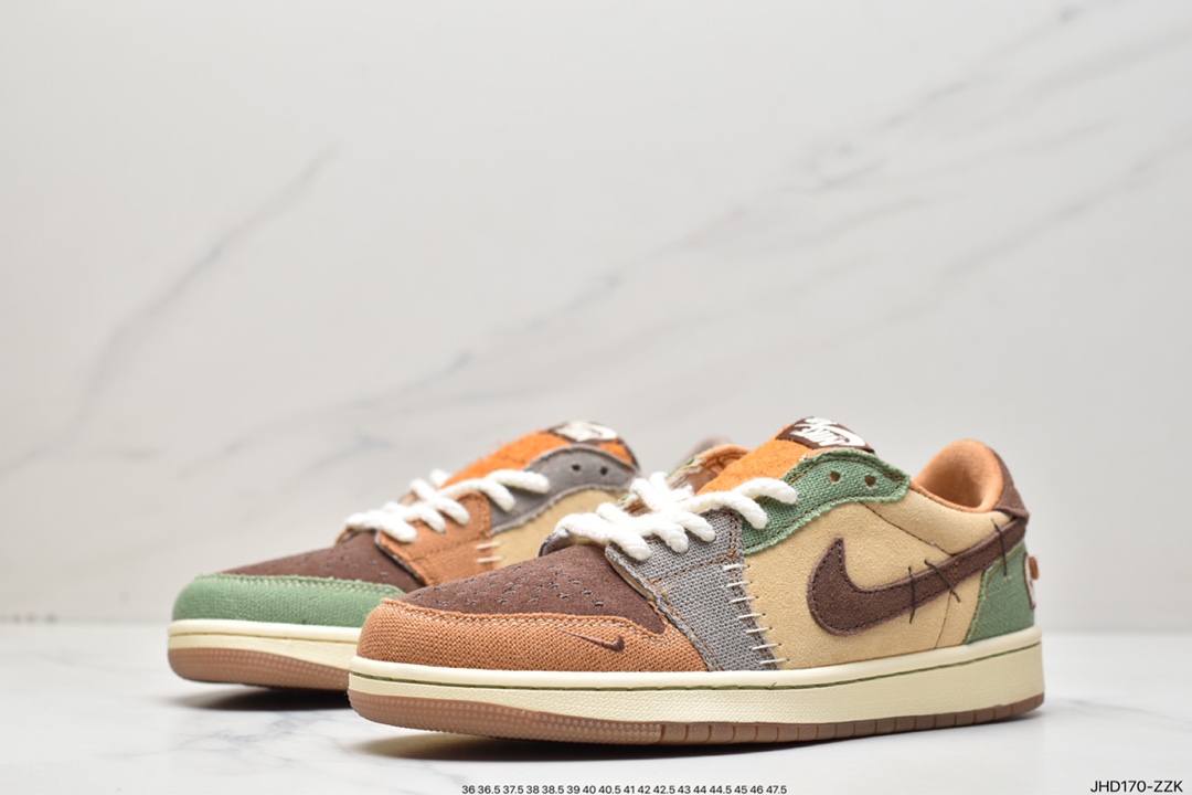 190 Zion Williamson x Air Jordan 1 Retro Low0G ”Voodoo” 潮流复古篮球鞋DZ7292-200
