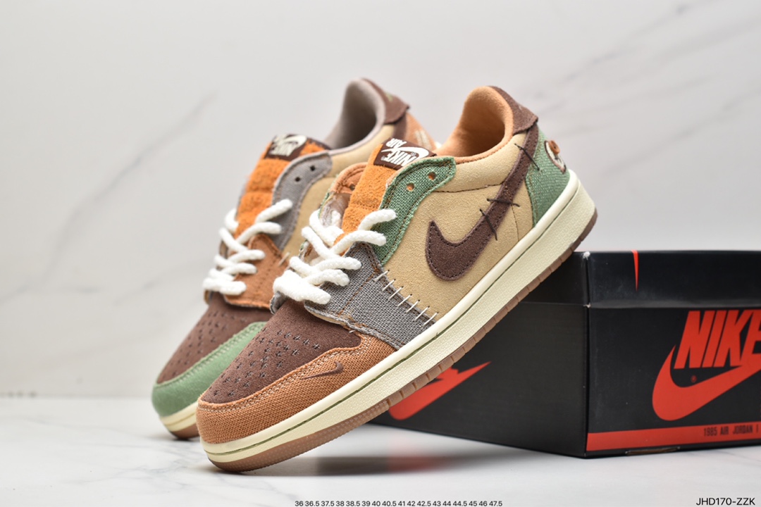 190 Zion Williamson x Air Jordan 1 Retro Low0G ”Voodoo” 潮流复古篮球鞋DZ7292-200
