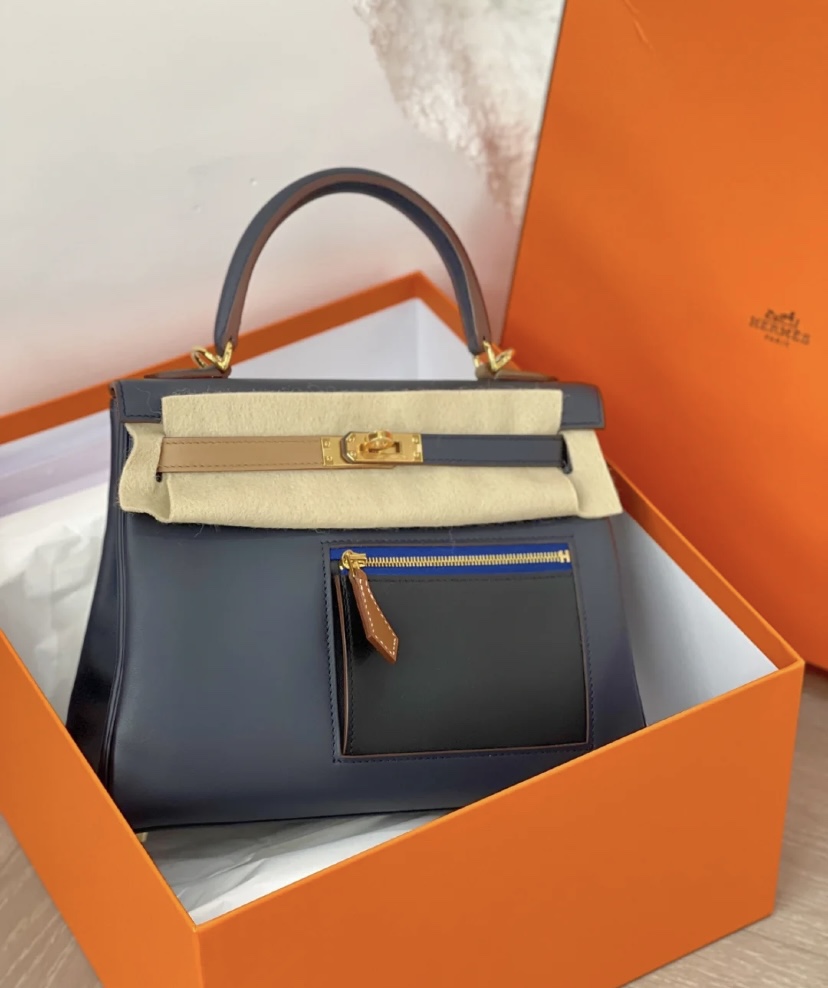 Hermes Kelly Luxury
 Handbags Crossbody & Shoulder Bags Black Blue Brown Coffee Color Elephant Grey Milk Tea Gold Hardware Fall/Winter Collection