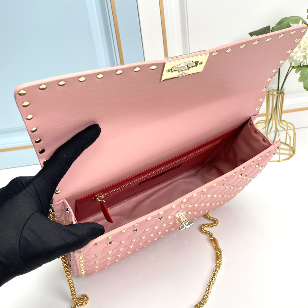 升级版 大号［羊皮］Valentino GARAVANI ROCKSTUD SPIKE  包袋采用柔软🇦
