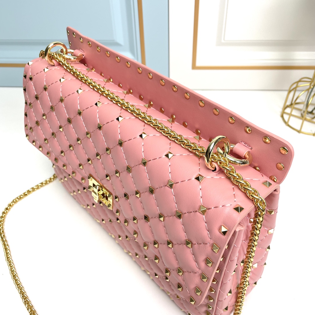 升级版 大号［羊皮］Valentino GARAVANI ROCKSTUD SPIKE  包袋采用柔软🇦