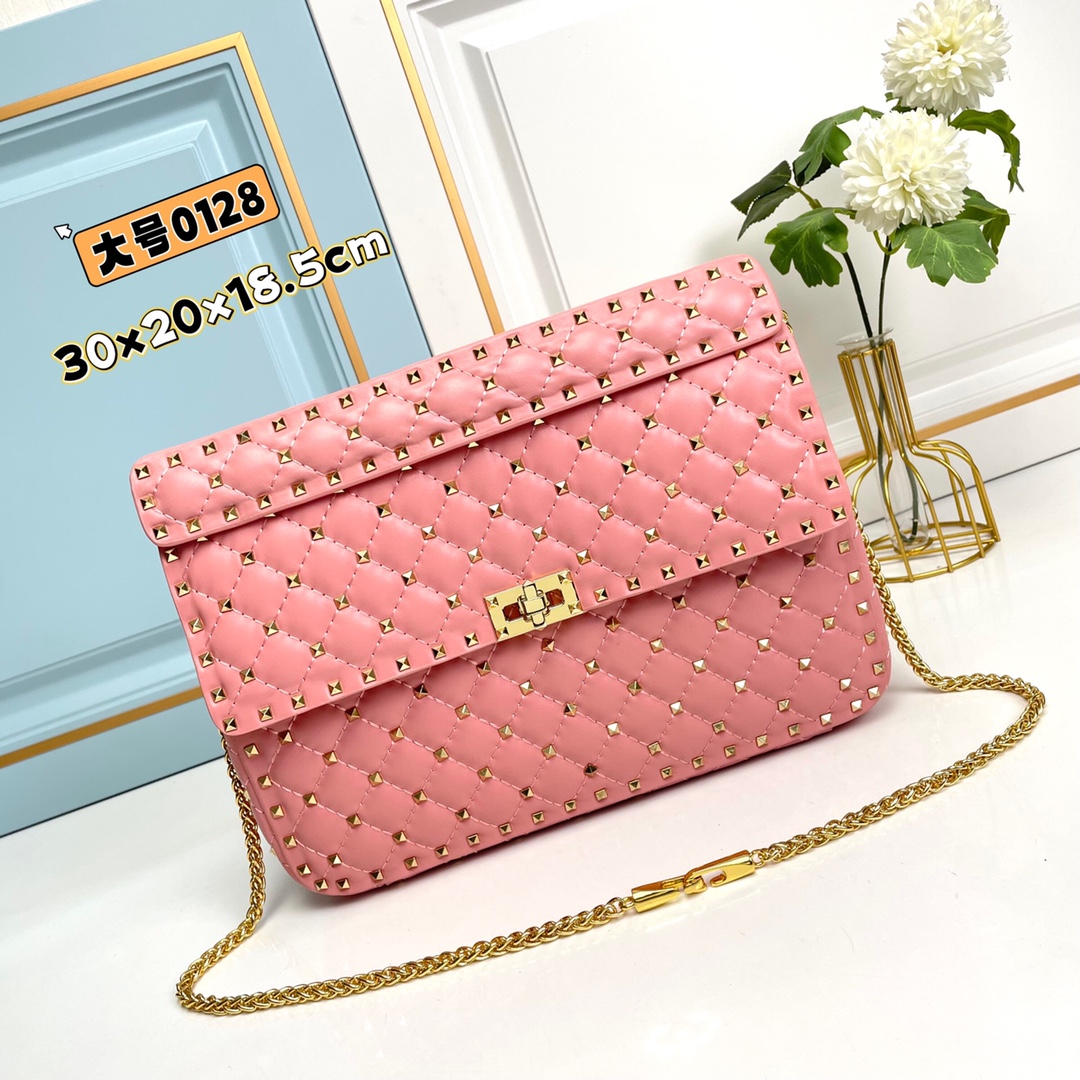 升级版 大号［羊皮］Valentino GARAVANI ROCKSTUD SPIKE  包袋采用柔软🇦