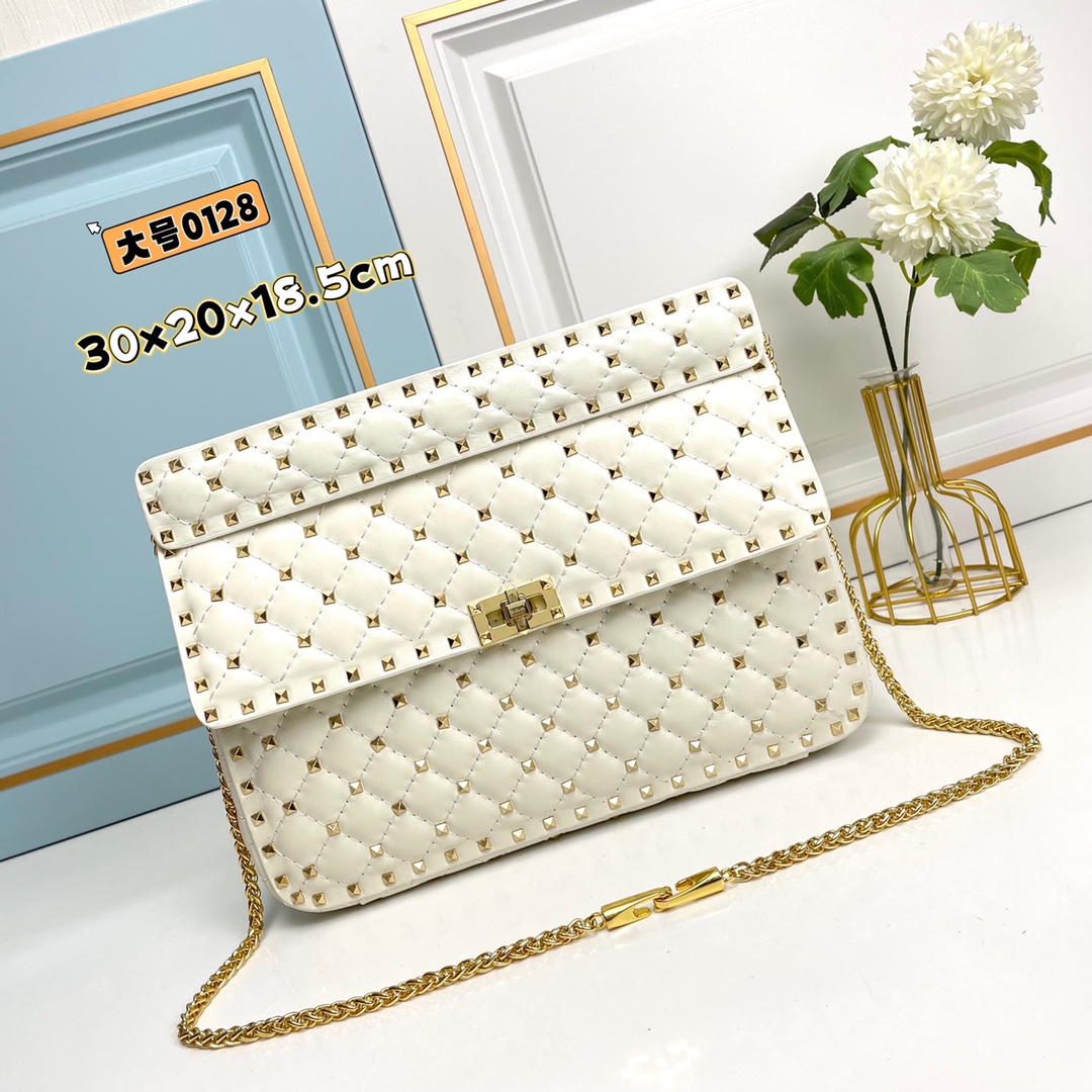 升级版 大号［羊皮］Valentino GARAVANI ROCKSTUD SPIKE  包袋采用柔软🇦