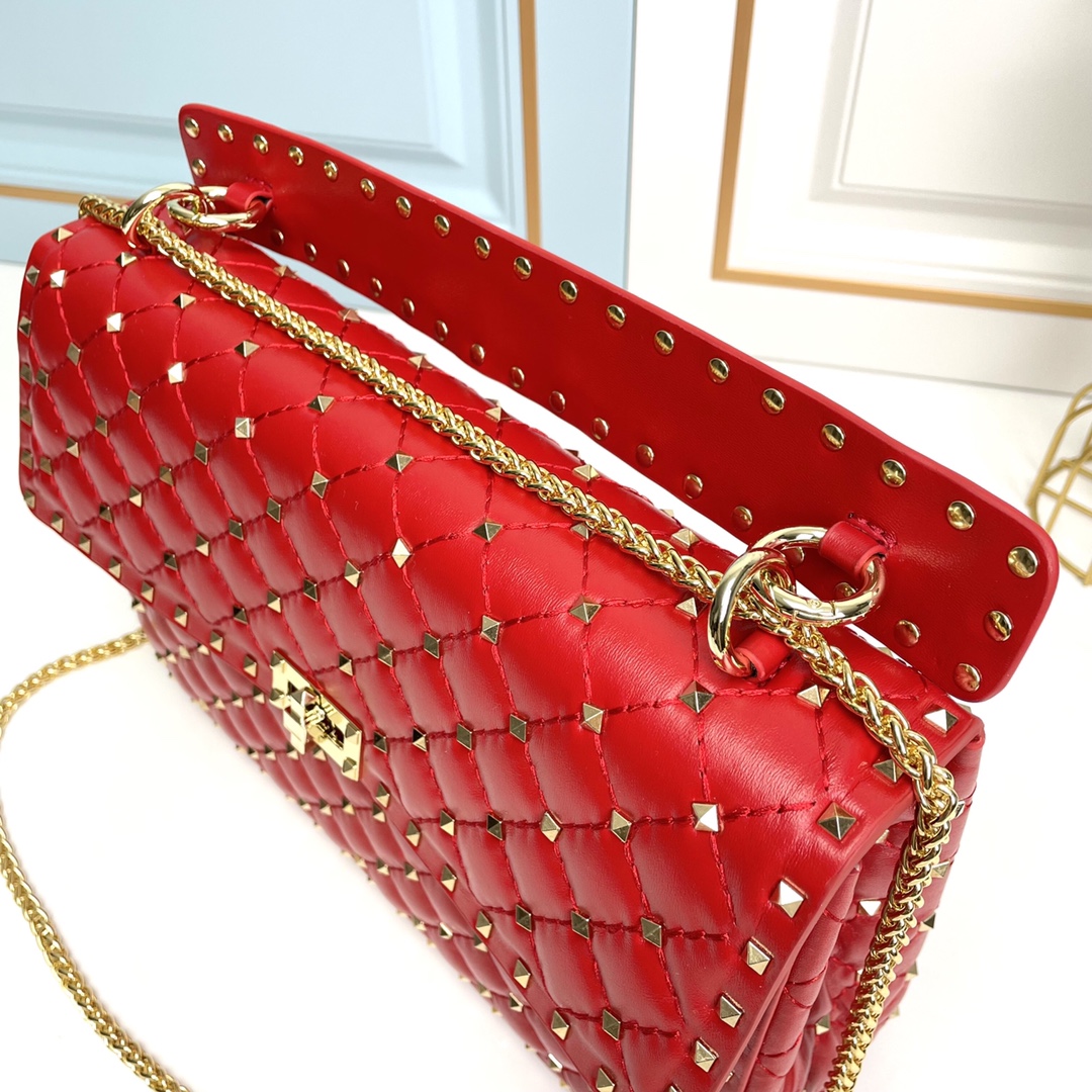 升级版 大号［羊皮］Valentino GARAVANI ROCKSTUD SPIKE  包袋采用柔软🇦