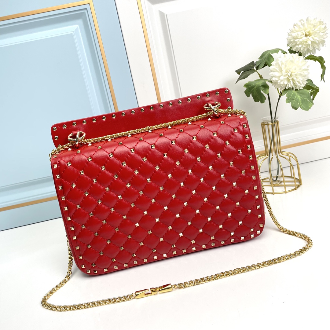 升级版 大号［羊皮］Valentino GARAVANI ROCKSTUD SPIKE  包袋采用柔软🇦
