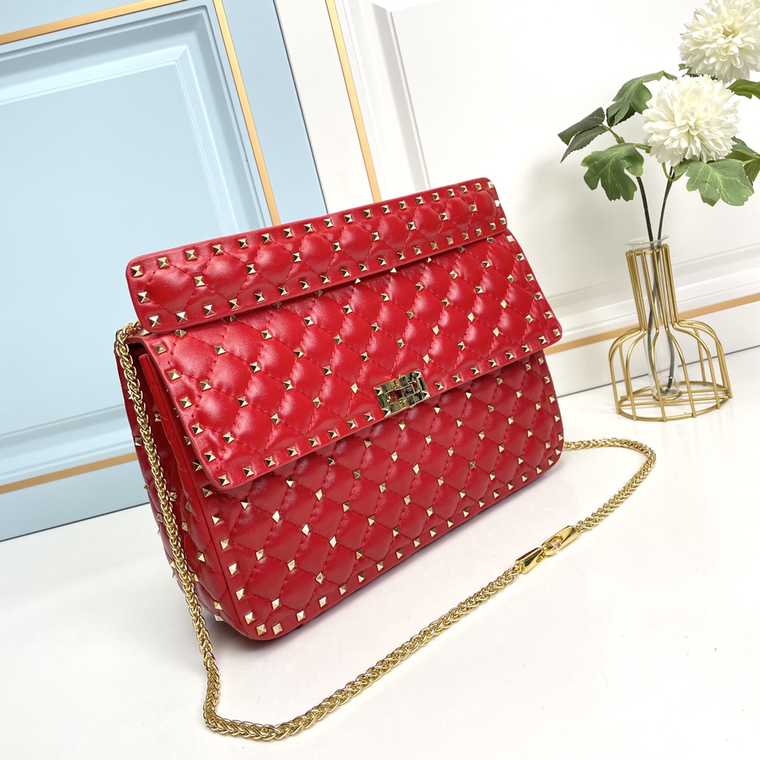 升级版 大号［羊皮］Valentino GARAVANI ROCKSTUD SPIKE  包袋采用柔软🇦