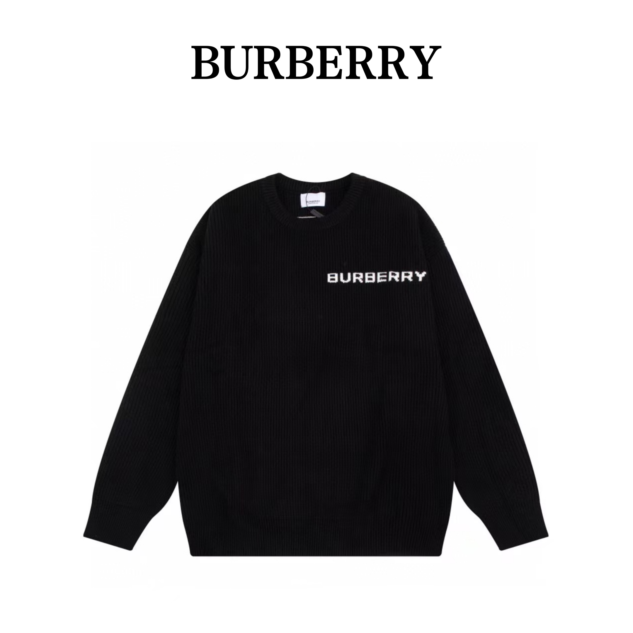 Burberry/巴宝莉2022FW背后TB刺绣图案毛衣毛衫