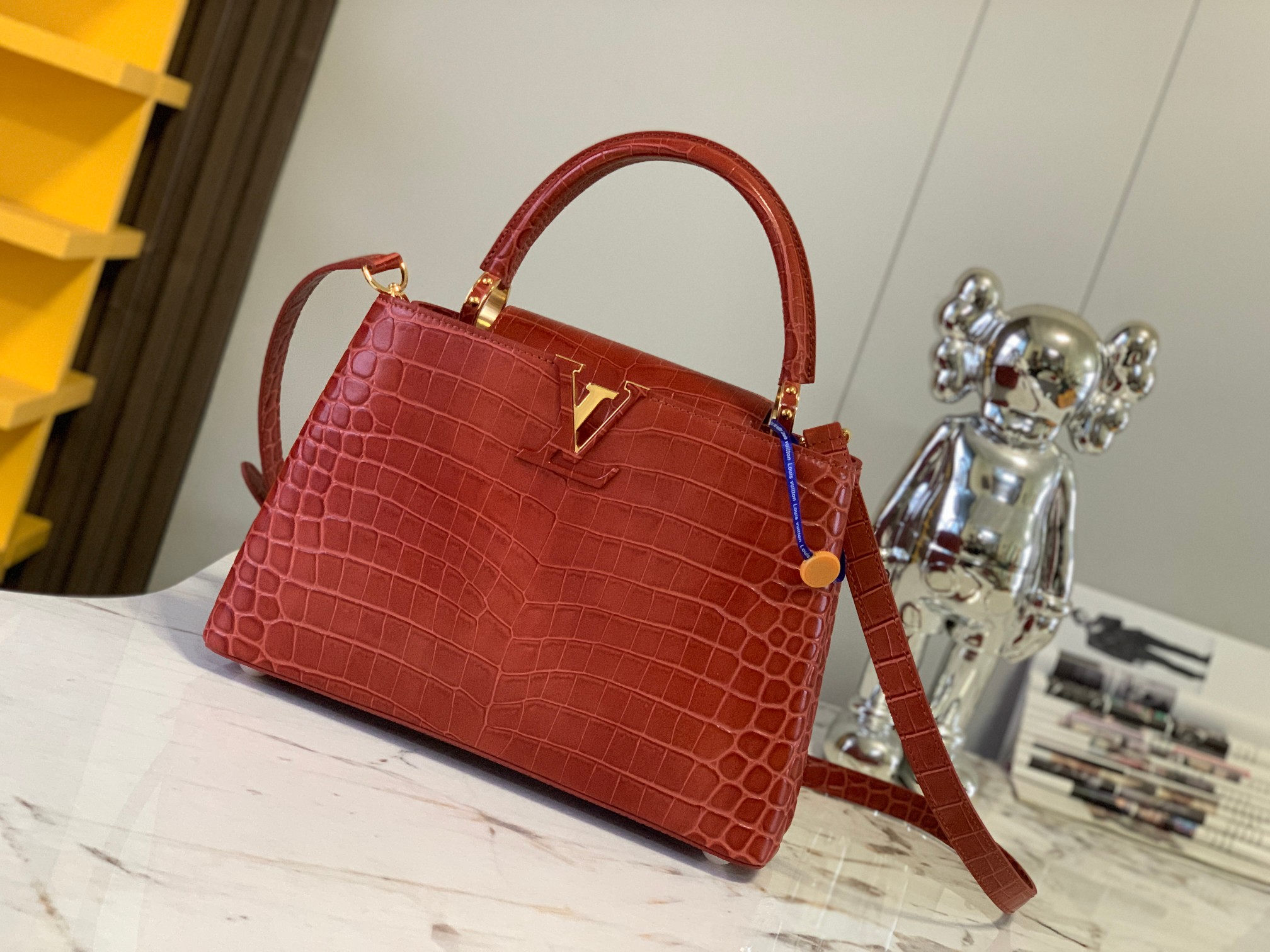 Louis Vuitton LV Capucines Good
 Bags Handbags Gold Hardware Crocodile Leather Goat Skin Sheepskin N92967
