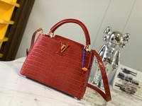Louis Vuitton LV Capucines Bags Handbags Gold Hardware Crocodile Leather Sheepskin N92173
