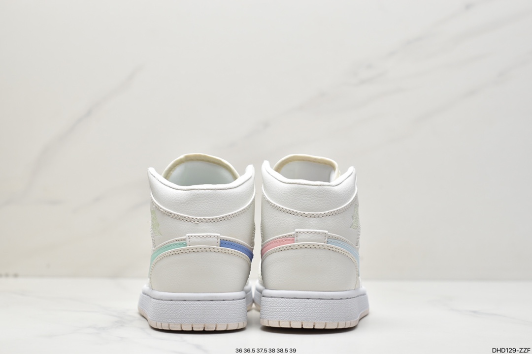 90 耐克Nike Air Jordan 1 Retro Mid OG ”White/Green/Pink”AJ1代555112-035